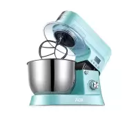 ACA厨师机家用小型活和面机多功能全自动揉面搅拌打蛋商用鲜奶机 Baby蓝交流电机版