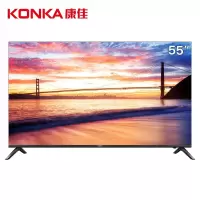 康佳55英寸智能语音4K超高清55V5网络wifi全面屏液晶平板电视机AI 黑色 官方标配