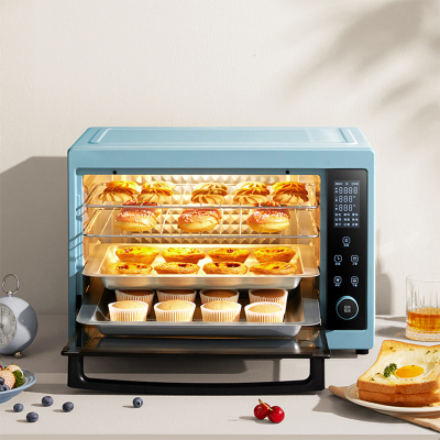 九阳电烤箱家用烘焙大容量新款全自动多功能独立温控电烤箱V510 蓝色