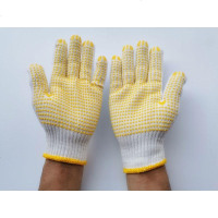 防滑点塑点珠点胶手套 工人干活工作耐磨橡胶点作业浸胶劳保手套