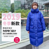 大码加厚过膝羽绒棉服女中长款2019新款冬季韩版宽松时尚棉衣外套