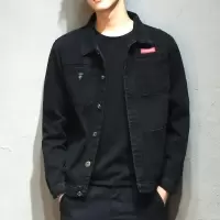 韩版工装外套男士牛仔外套休闲夹克牛仔衣服上衣青少年港风加厚潮