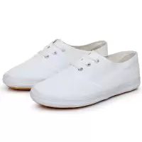 白球鞋白网鞋男女帆布鞋学校指定白布鞋小白鞋体操表演白鞋