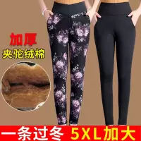 中老年人加绒裤子妈妈保暖裤冬季女士仿驼绒棉裤女加厚外穿高腰冬