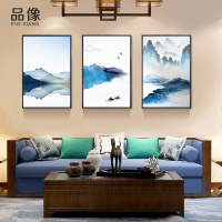 乔迁礼品新中式客厅装饰画禅意水墨画山水画现代壁画沙发背景墙挂画三联画