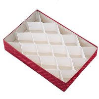 抽屉收纳分隔板衣柜隔断自由组合蜂巢式袜子收纳格塑料盒神器型 六片装白色菱形隔板+红色收纳盒