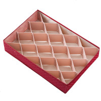 抽屉收纳分隔板衣柜隔断自由组合蜂巢式袜子收纳格塑料盒神器型 六片装粉色菱形隔板+红色收纳盒