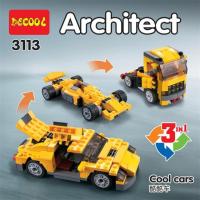 儿童玩具得高3113拼装车3合1酷酷车拼装积木组装玩具车