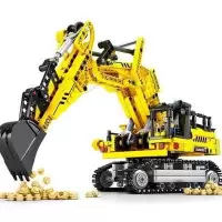 儿童积木拼装玩具压路机挖掘机玩具车兼容樂高吊车起重机模型 挖掘机