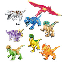 恐龙积木兼容樂高侏罗纪世界2公园系列拼装玩具狂暴走霸王龙 恐龙8款D组彩盒高质量