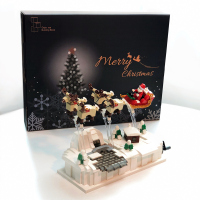兼容乐高MOC圣诞老人创意系列圣诞夜拼装积木玩具 [49007圣诞夜-手摇版]