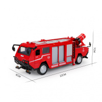 凯迪威1:50合金双头消防车水炮云梯消防救援车合金工程车模型玩具 双头水炮消防车