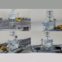 小号手拼装军舰航母模型仿真1/700战舰美国海军尼米兹号航空母舰 模型+胶水+稀释剂+油漆5瓶