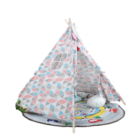 儿童帐篷游戏屋室内小帐篷印第安帐篷公主房帐篷宝宝过家家帐篷 1.8米单色 仅帐篷不含地垫 1.6米粉红色