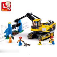 小鲁班拼插积木工程车挖掘机 儿童组装拼装模型玩具6-7-10-12岁 B0551履带式挖掘机+拆件器