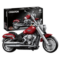 森宝科技机械兼容legao 摩托车模型高难度哈雷拼装自行车积木玩具 -升级版??哈雷摩托车