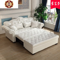 三维工匠欧式折叠沙发床两用储物真皮沙发床布艺小户 型
