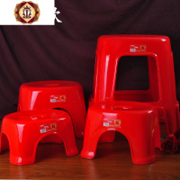三维工匠结婚喜庆大红色塑料椅小学生小孩幼儿园儿童小板凳矮凳子加厚喜凳