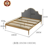 三维工匠北欧铁艺床现代ins网红床铁床双人床1.5米1.8米单人床1.2米公主床
