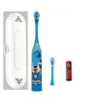 儿童电动牙刷儿童电动牙刷自动牙刷儿童声波震动电动牙刷 两刷头+收纳盒 小灰灰