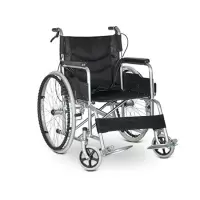 老人轮椅折叠轻便便携手动带坐便轮椅车旅行超轻残疾人代步手推车 黑色轻便款[可折叠+充气轮胎]