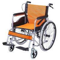 可折叠轻便免充气轮椅老年人轮椅车手推车残疾人实心胎带刹车 轮椅软座*(不带坐便款) 默认