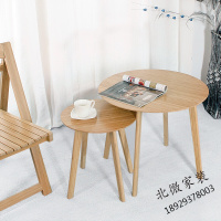 边几客厅家具竹质茶几简约现代烤漆圆形创意咖啡桌边几北欧风格榻榻米小户型三角形沙发小圆桌茶桌