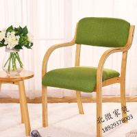 现代创意简约休闲布艺实木餐厅餐椅书房洽谈椅会议椅北欧清新椅子靠背椅