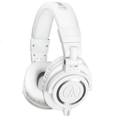 铁三角(Audio-technica)ATH-M50X WH 头戴式专业全封闭音乐HIFI耳机 白色