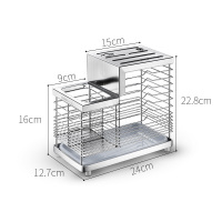 304不锈钢刀架刀座筷架一体架台置 厨房刀具筷子笼收纳置物架 可放筷子刀架安心抵