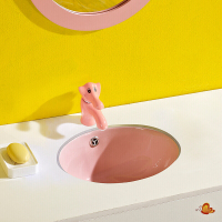 幼儿园彩色台下盆儿童卫浴洁具套间陶瓷洗面洗脸洗手嵌入式台盆安心抵