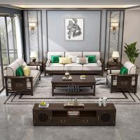 新中式沙发现代中式别墅客厅中式沙发古典禅意中国风实木沙发组合 五人位+贵妃 组合安心抵
