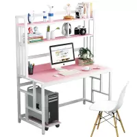 简易电脑桌台式桌家用写字桌子卧室实木书桌书架组合简约台式电脑桌安心抵