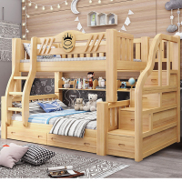 爱家生活全实木子母床上下高低床多功能组合上下铺木床双层儿童床
