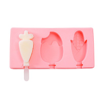硅胶雪糕模具带盖冰淇淋手工DIY卡通冰棍模具 3号玉米萝卜