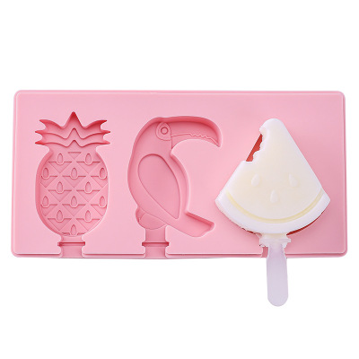 硅胶雪糕模具带盖冰淇淋手工DIY卡通冰棍模具 7号菠萝