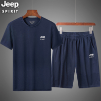 JEEP/吉普JEEP/吉普夏季短袖T恤男士运动套装短裤两件套跑步薄款健身速干服JEEP SPIRIT