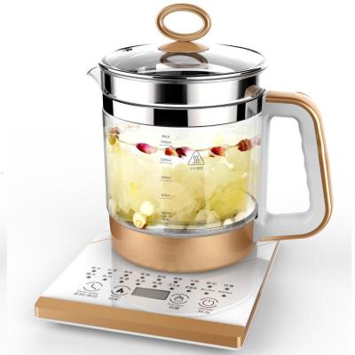电热烧水壶黄金蛋自动断电家用玻璃保温电壶煮茶器透明快恒温热水壶1.8L 白金色