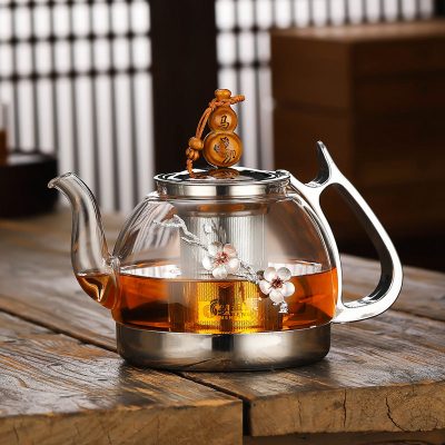 电磁炉煮茶壶黄金蛋专用玻璃耐高温家用生肖泡茶烧水电陶炉茶器 1000ML葫芦梅花壶(马)