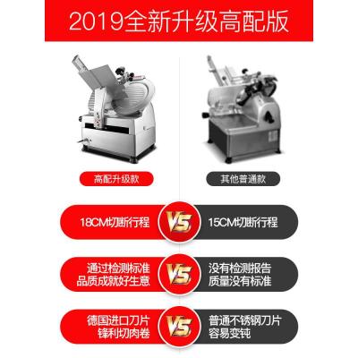 [精选]志高商用全自动羊肉切卷机电动切片机火锅肥牛多功能刨肉机 55x45x66cm