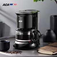 ACA咖啡机小型办公全自动家用滴漏式现磨煮咖啡奶茶一体机D06G 黑色 官方标配