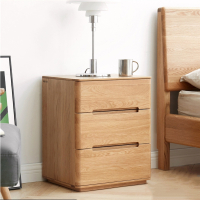 纯木质床头柜符象北欧带锁橡木收纳柜简约斗柜床边桌卧室家具