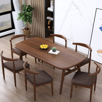 北欧餐桌家用小户型现代简约符象长方形桌子客厅吃饭桌轻奢餐桌椅组合