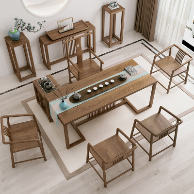 木质茶桌椅组合茶几桌新中式客厅符象泡茶桌家用原木茶台茶具套装一体