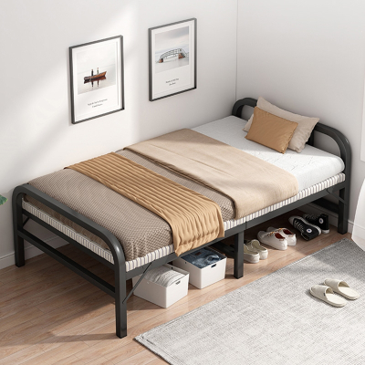 折叠床单人床家用经济型符象简易出租房双人加固铁架硬木板床