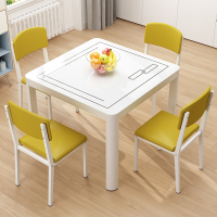 简约正方形钢化玻璃餐桌椅符象家用小户型饭桌小吃店四方桌子