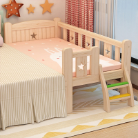木质儿童床带护栏小床婴儿男孩女孩公主床符象单人床边床加宽拼接大床