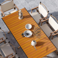 符象户外折叠桌椅碳钢蛋卷桌露营桌子便携式野餐烧烤桌野营装备全套
