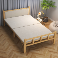 符象折叠床单人床成人家用奶油午休午睡加固铁架双人1.2米实木简易床