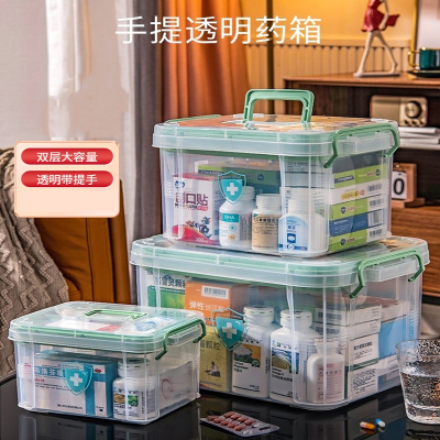 符象多层小药箱家庭装药品收纳盒医药箱家用大容量医疗大号箱(TzB)